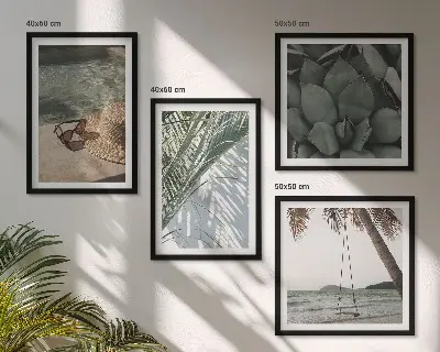 Wanddeko-Set mit tropischen Pflanzen für Urlaubsstimmung