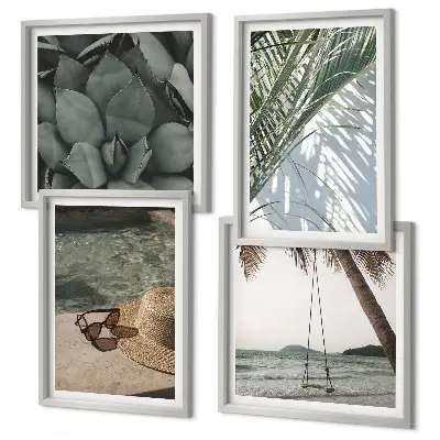 Wanddeko-Set mit tropischen Pflanzen für Urlaubsstimmung