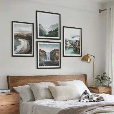 Wanddeko-Set mit Motiv Bergstrände, Wolken und Wasser