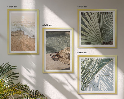 Polyptychon mit rahmen Strandhut und Sonnenbrille