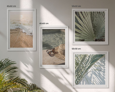 Polyptychon mit rahmen Strandhut und Sonnenbrille