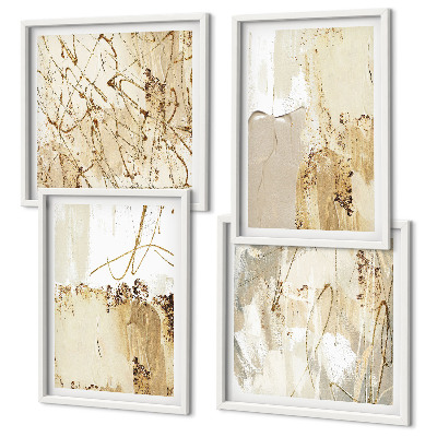 Wanddeko-set Abstrakte Muster beige weiß