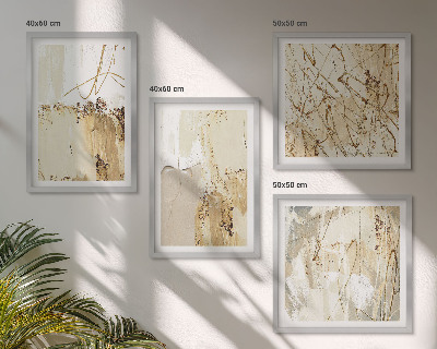 Wanddeko-set Abstrakte Muster beige weiß