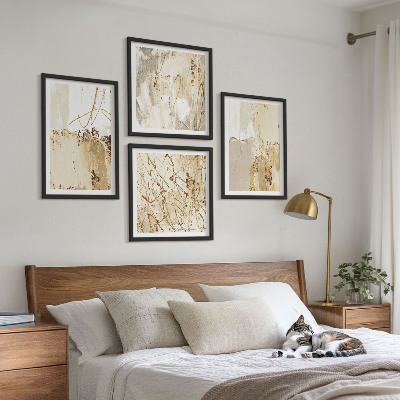 Wanddeko-set Abstrakte Muster beige weiß