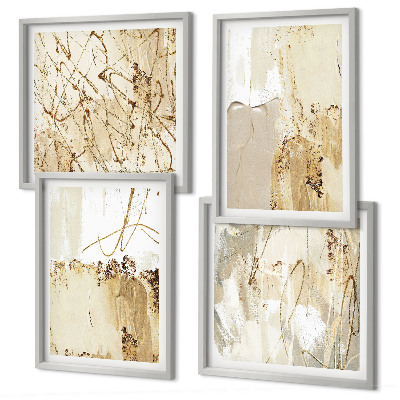 Wanddeko-set Abstrakte Muster beige weiß