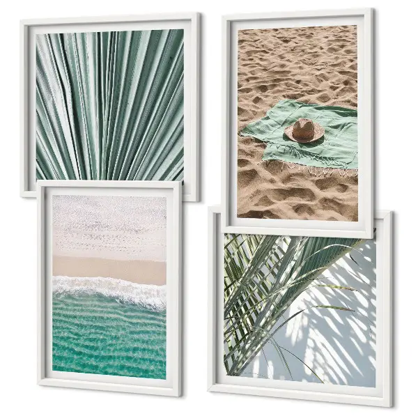 Urlaubsblick Strand Meer polyptychon mit rahmen