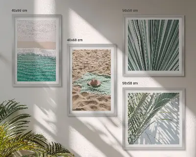 Urlaubsblick Strand Meer polyptychon mit rahmen