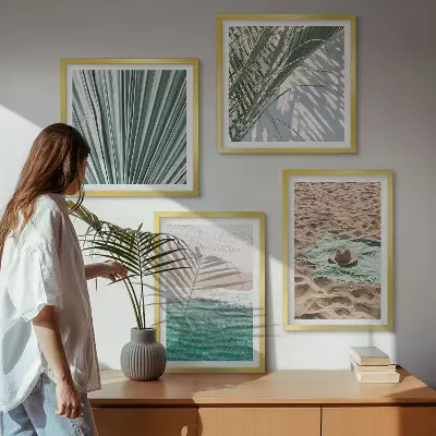 Urlaubsblick Strand Meer polyptychon mit rahmen