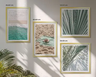 Urlaubsblick Strand Meer polyptychon mit rahmen