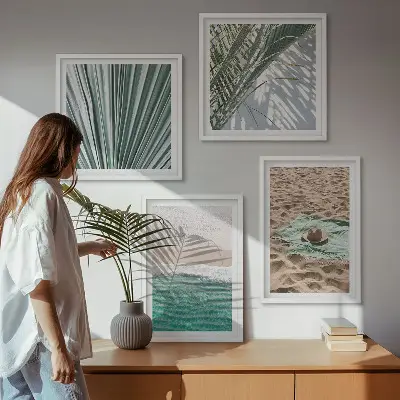 Urlaubsblick Strand Meer polyptychon mit rahmen