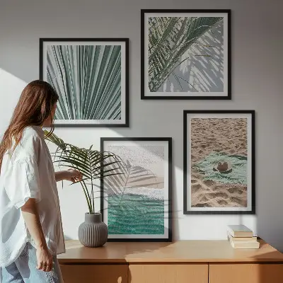 Urlaubsblick Strand Meer polyptychon mit rahmen
