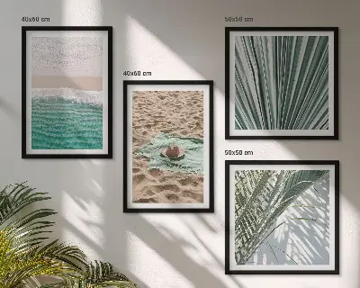 Urlaubsblick Strand Meer polyptychon mit rahmen