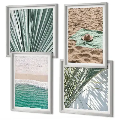 Urlaubsblick Strand Meer polyptychon mit rahmen