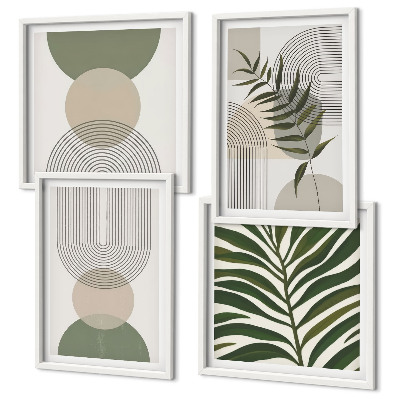 Wanddeko-set Abstrakte Blätter im Boho-Stil