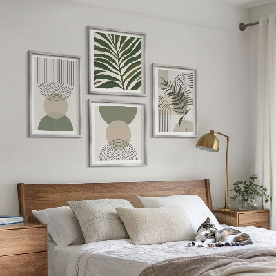 Wanddeko-set Abstrakte Blätter im Boho-Stil