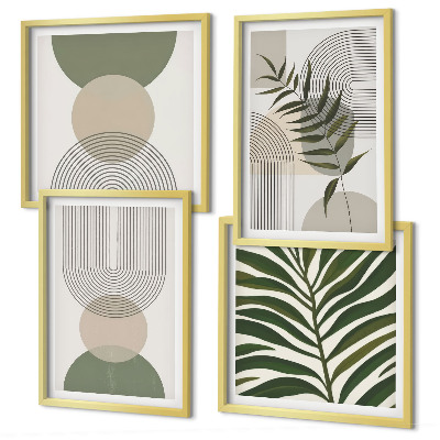 Wanddeko-set Abstrakte Blätter im Boho-Stil