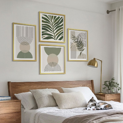 Wanddeko-set Abstrakte Blätter im Boho-Stil