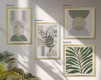 Wanddeko-set Abstrakte Blätter im Boho-Stil