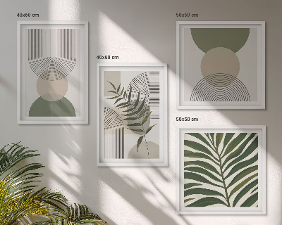 Wanddeko-set Abstrakte Blätter im Boho-Stil