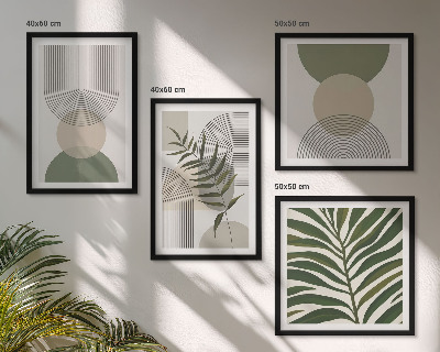 Wanddeko-set Abstrakte Blätter im Boho-Stil