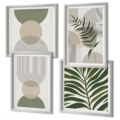Wanddeko-set Abstrakte Blätter im Boho-Stil