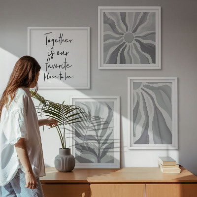 Polyptychon mit rahmen Illustrationen mit floralen Pastellmustern