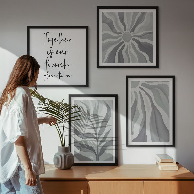 Polyptychon mit rahmen Illustrationen mit floralen Pastellmustern