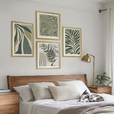 Wanddeko-set Blätter, Wellen – Pastellillustrationen