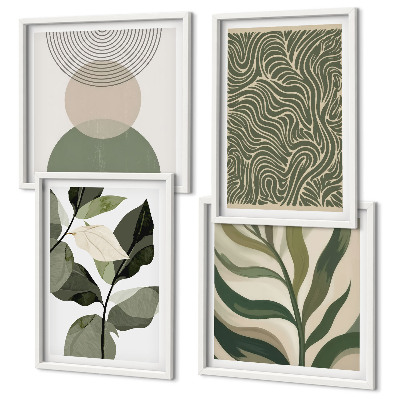 Polyptychon mit rahmen Blätter geometrische Formen abstrakt