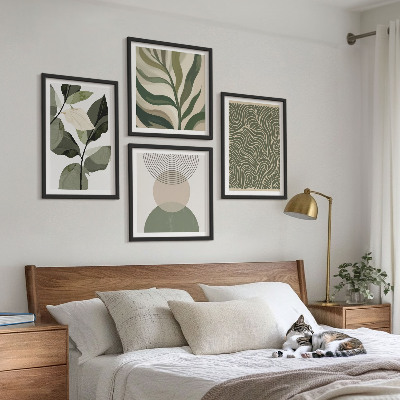 Polyptychon mit rahmen Blätter geometrische Formen abstrakt