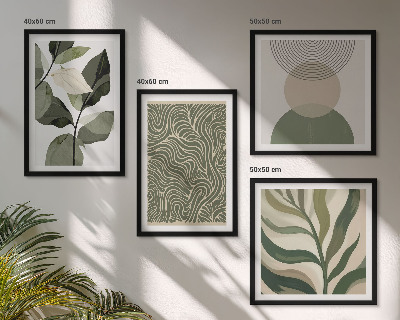 Polyptychon mit rahmen Blätter geometrische Formen abstrakt