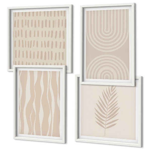 Wanddeko-set Beige Pflanzenmuster
