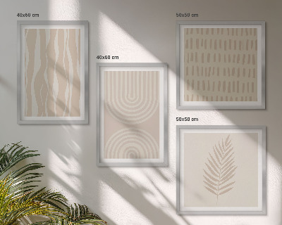 Wanddeko-set Beige Pflanzenmuster