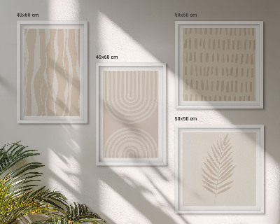 Wanddeko-set Beige Pflanzenmuster