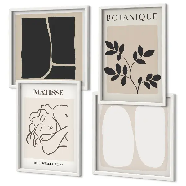 Wanddeko-Set stilvolle Pflanzenbilder im Stil von Matisse