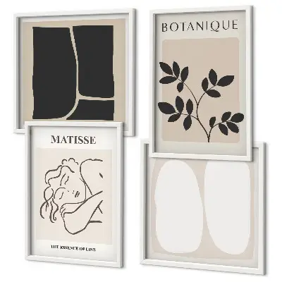 Wanddeko-Set stilvolle Pflanzenbilder im Stil von Matisse
