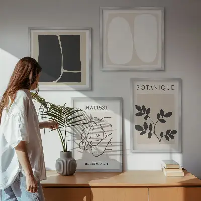 Wanddeko-Set stilvolle Pflanzenbilder im Stil von Matisse
