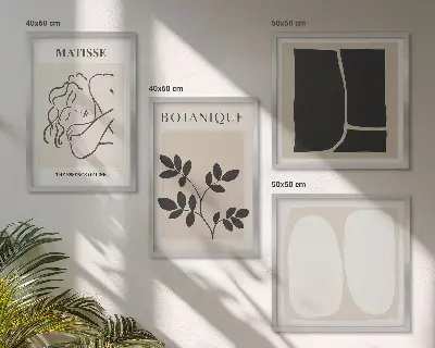 Wanddeko-Set stilvolle Pflanzenbilder im Stil von Matisse