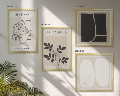 Wanddeko-Set stilvolle Pflanzenbilder im Stil von Matisse