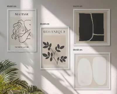 Wanddeko-Set stilvolle Pflanzenbilder im Stil von Matisse