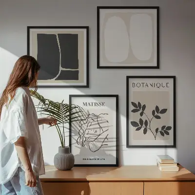 Wanddeko-Set stilvolle Pflanzenbilder im Stil von Matisse
