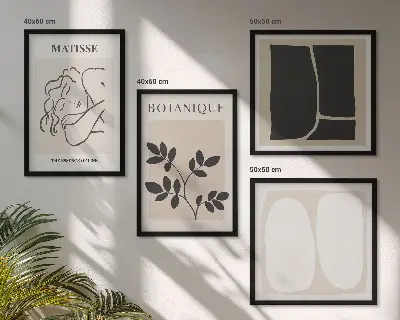 Wanddeko-Set stilvolle Pflanzenbilder im Stil von Matisse