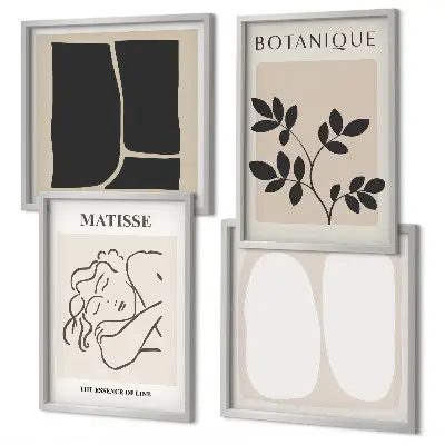 Wanddeko-Set stilvolle Pflanzenbilder im Stil von Matisse