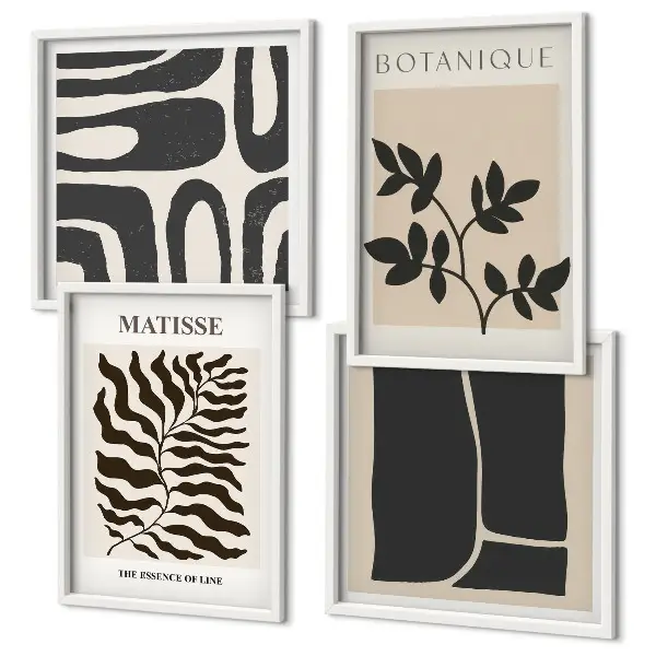 Minimalistische Pflanzenposter als gerahmtes Polyptychon