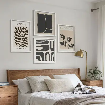 Minimalistische Pflanzenposter als gerahmtes Polyptychon