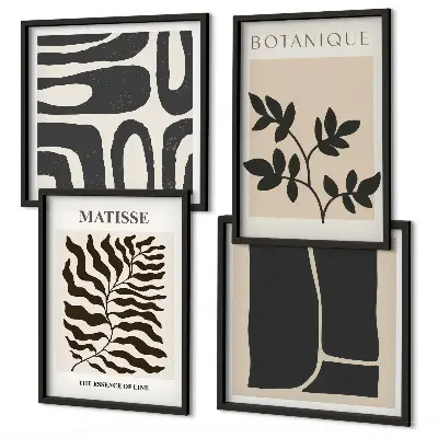 Minimalistische Pflanzenposter als gerahmtes Polyptychon