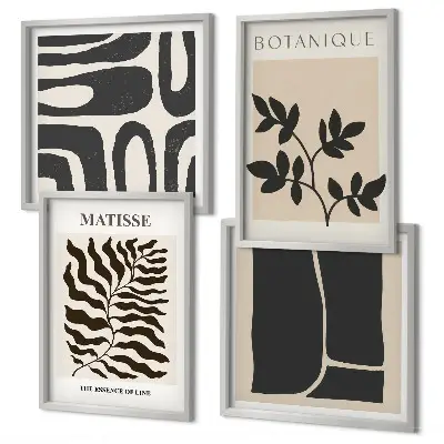 Minimalistische Pflanzenposter als gerahmtes Polyptychon