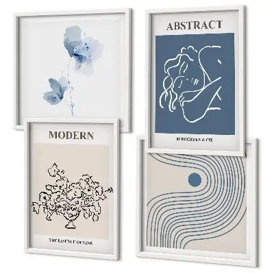 Wanddeko-Set abstrakte Blumenlinien-Poster