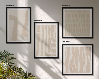 Polyptychon mit rahmen Abstrakte Boho-Musterformen