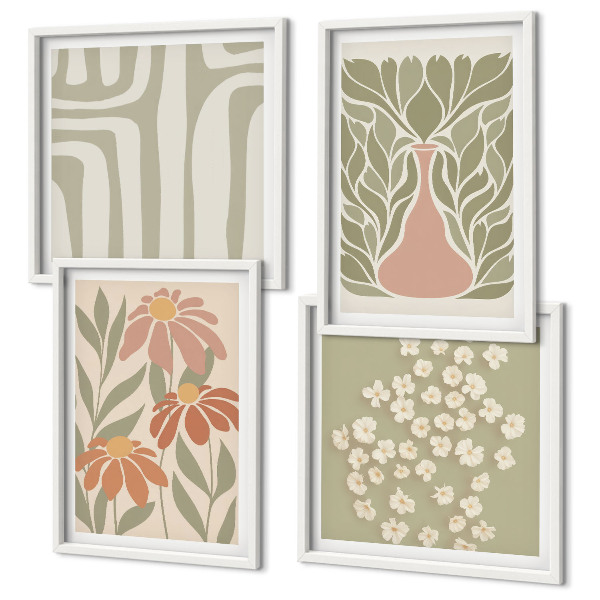 Wanddeko-set Floraler minimalistischer Boho-Stil